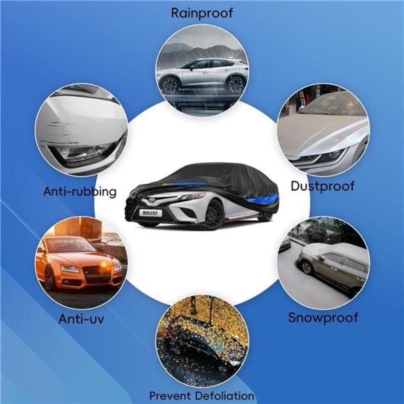 Car Cover Waterproof All Weather for Automobiles, Universal Fit Sedan - Picture 3 of 8